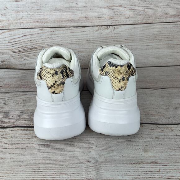 Rebeeca Minkoff Womens Sz 6 Platform Sneakers White Snakeskin - Picture 5 of 9